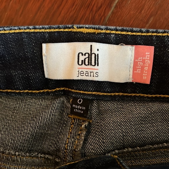 CAbi High Straight Distressed Dark‎ Wash Jeans #3561 - Picture 7 of 8